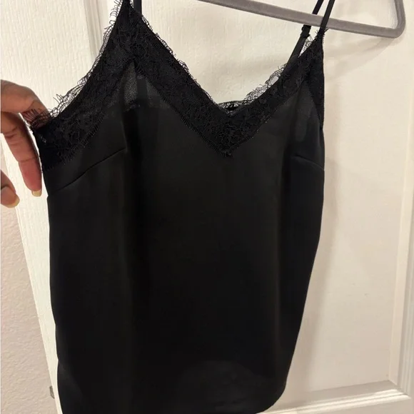Topshop Black Lace Detail Cami Camisole Top - Picture 3 of 10
